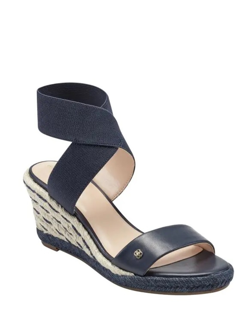 Bandolino Black Wedge Espadrille Sandals with Crisscross Ankle Straps